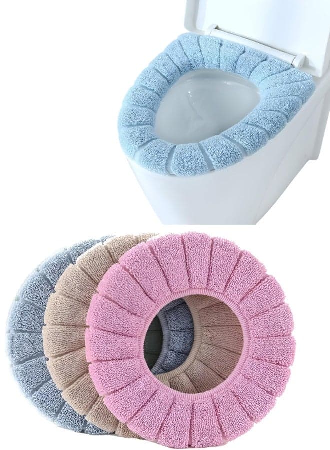 Plush Toilet Seat Cover – Strong Leather Base – Non-Slip Grip – Easy On and Off – Ideal for Home & Apartments-Random color Toilet Lid & Tank Covers