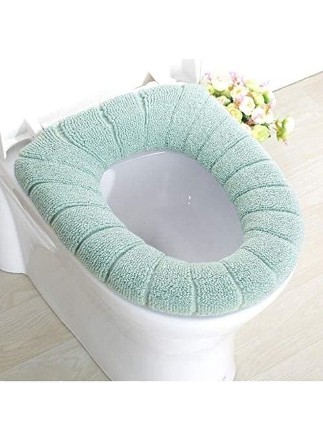 Plush Toilet Seat Cover – Strong Leather Base – Non-Slip Grip – Easy On and Off – Ideal for Home & Apartments-Random color Toilet Lid & Tank Covers (٨)
