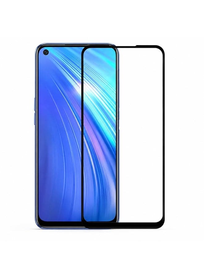 Deer Al-Ghazala Anti-Static ESD Tempered Glass Screen Protector Compatible with Realme 6 - Full Glue Black Frame Mobile Screen Protectors