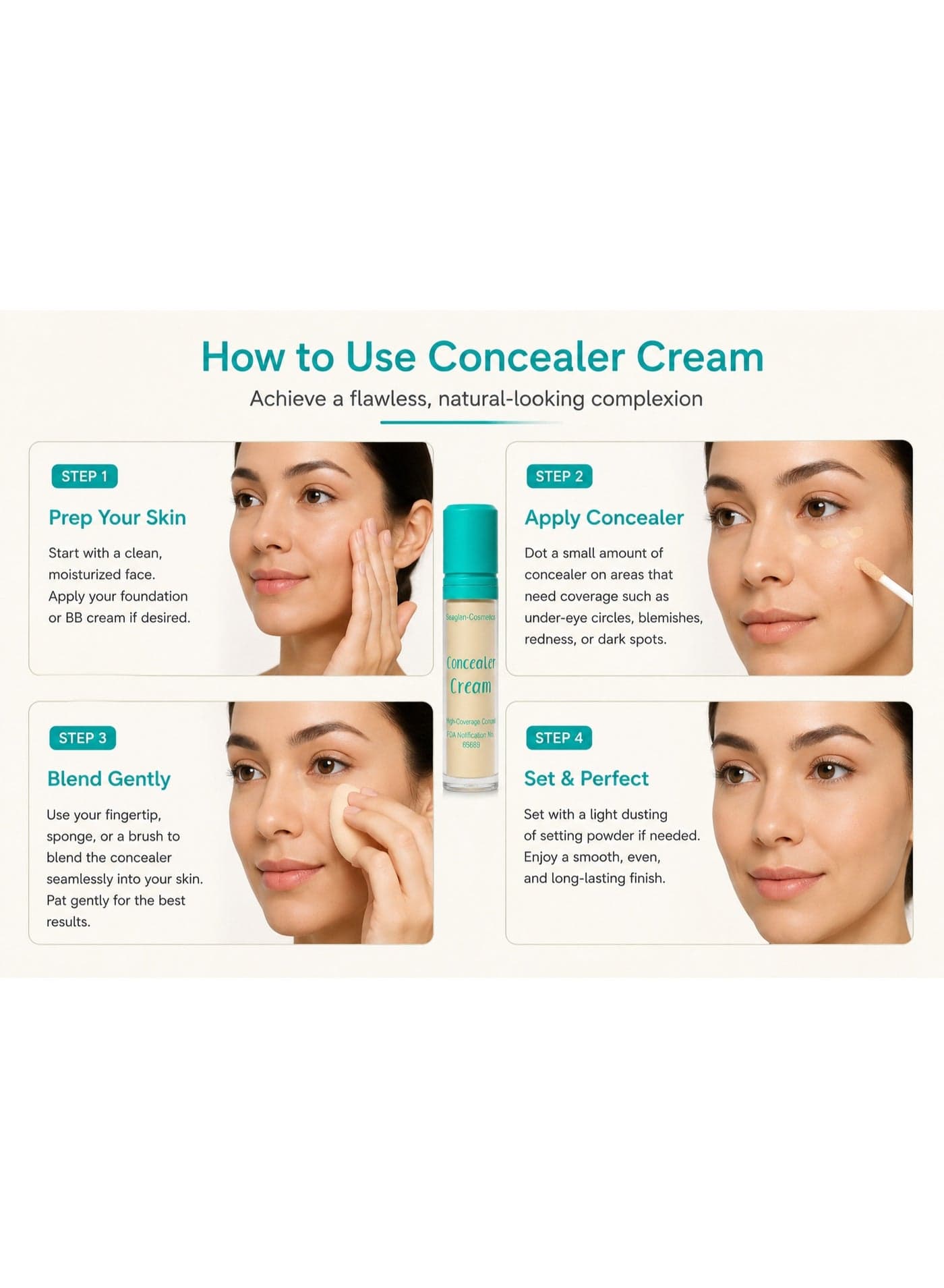 Sandra Concealer Cream Matte 8ml – Medium to High Coverage Face & Under Eye Concealer for Dark Circles, Blemishes, Redness, Acne Marks & Uneven Skin Tone, Lightweight Creamy Blendable Formula, Natural Matte Finish, Long-Lasting Wear, Smooth-Looking Complexion for Daily Makeup -(Color 28) (٣)