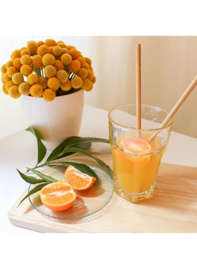 4-Piece Natural Bamboo Straws with Cleaning Brush - Eco-Friendly Reusable Drinking Straws - Bamboo Straws for Coffee, Smoothies, and Sodas - Organic Drinking Straw Set for Travel and Picnics (2)