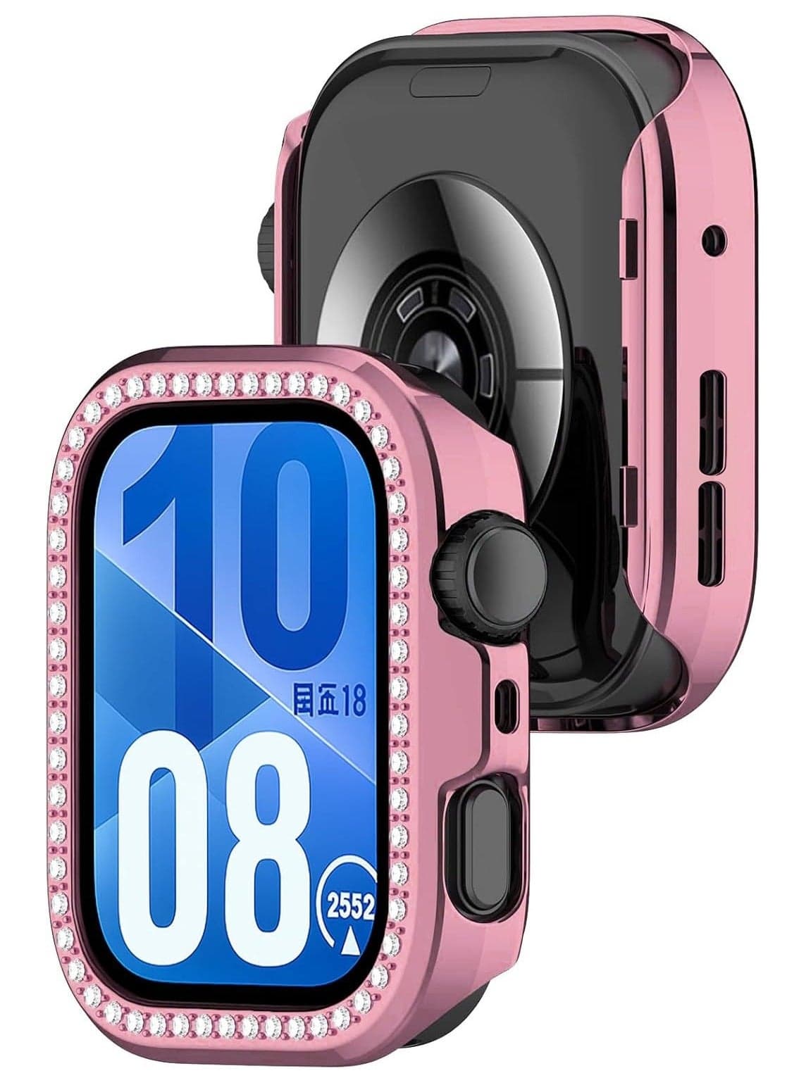 Bling Case Without screen protector for Huawei Watch Fit 4 pro, Hard PC Frame Case, Crystal Diamonds Bumper Cover for Women Girls, Slim Protective Cover for Huawei Watch Fit 4 pro (Pink) Smartwatch Cases & Covers