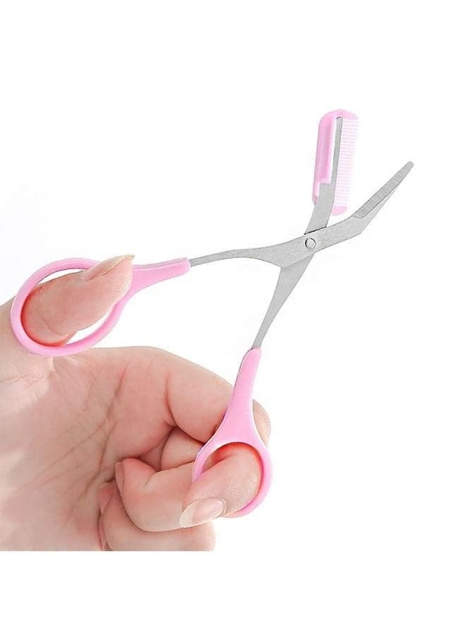 Stainless Steel Eyebrow and Beard Trimming Scissors with Built-In Comb – Professional Precision Tool for Men and Women for Eyebrow and Beard Shaping and Facial Hair Grooming – Durable, Ergonomic, Portable Design for Daily Home and Travel Use (6)