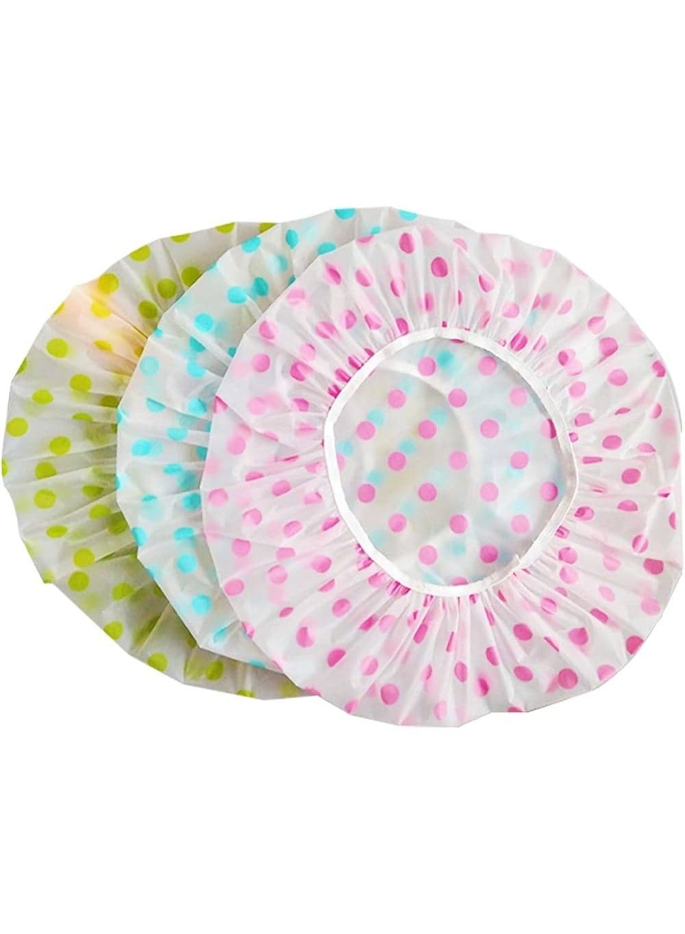 Waterproof Shower Cap,Reusable Elastic Bathing Hair Cap for Beauty Spa Salon Home Hotel Travel Use,EVA Plastic Hair Shower Cap for Women&Men(may vary color 1 pc)