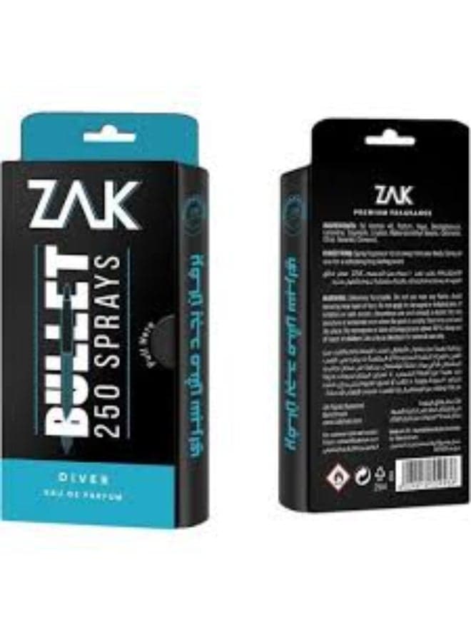 ZAK Bullet Diver Perfume Spray, 25ml Body Mists & Sprays