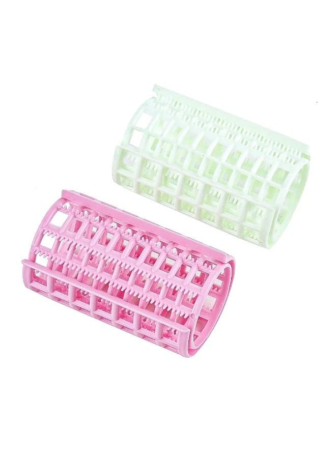 Hair Rollers Plastic Snap on Roller Curlers for Hairdressing Styling for Girls & Women No Heat Wave Hair Curlers for Salon,Home Purpose Multicolor (4 PCS) may vary color (٣)