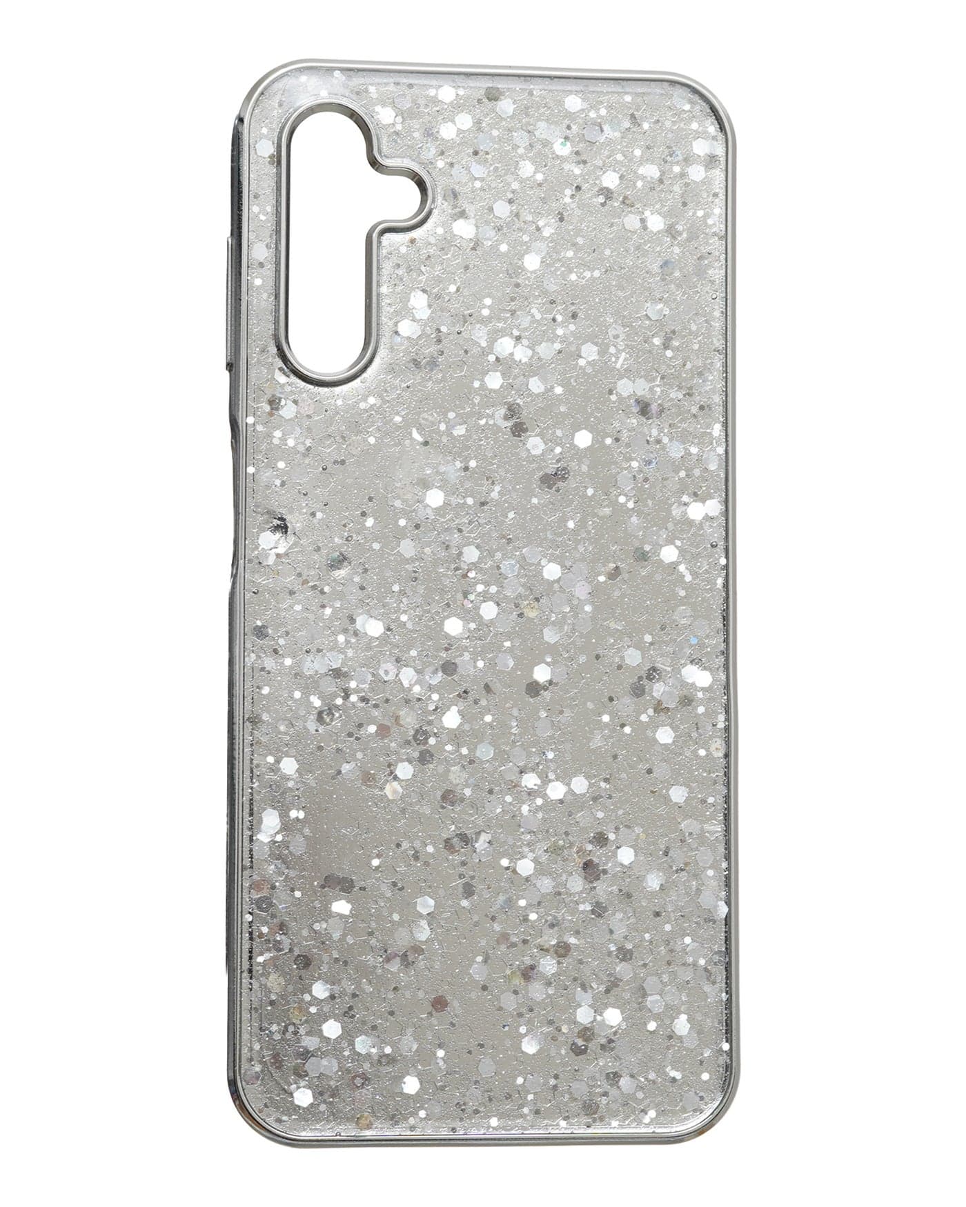Glitter Plastic Mobile Phone Case With Cute Design for Samsung Galaxy A14 - Silver Cases & Covers