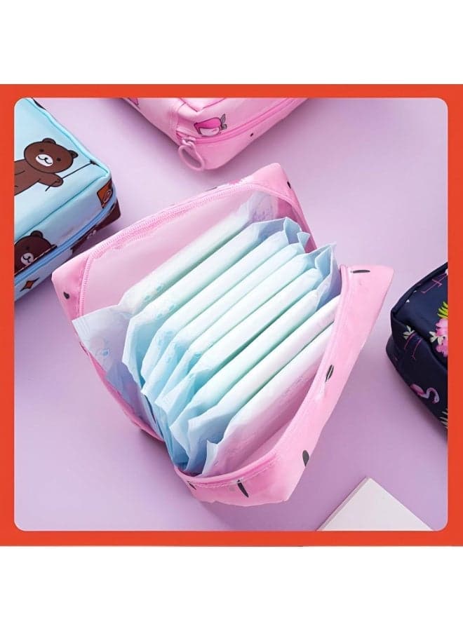 Stylish and Functional Sanitary Napkin Storage Bag, Compact Period Essentials Organizer for Sanitary Pads and Personal Care Items, Convenient Portable Pouch for Teen Girls and Women at Home, Travel and On the Go Cosmetic & Toiletry Bags (2)