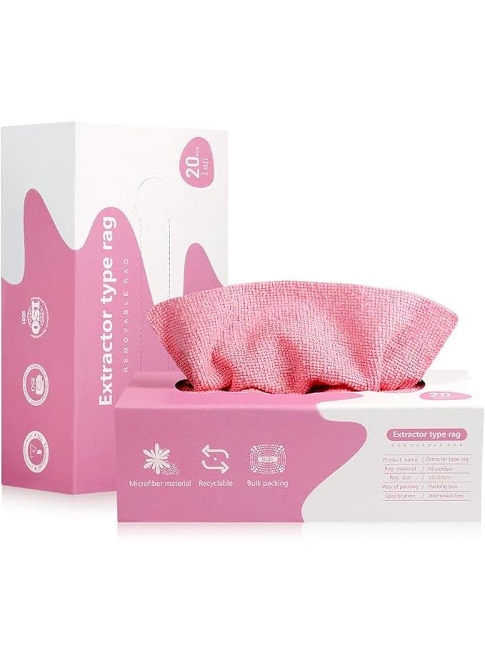 Disposable Microfiber Cleaning And Drying Wipes With Dispenser Box (20 Count) - Disposable 7.9" X 7.9" Cleaning Wipes Kitchen Accessories