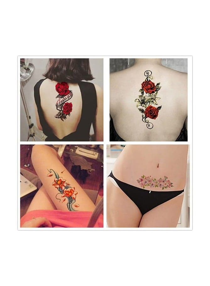 Women's Butterfly Flower Wing Temporary Tattoo(TH586) Makeup Tools & Accessories (٢)