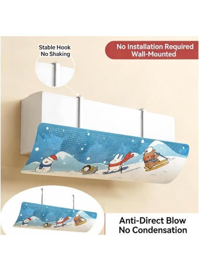 Wall-mounted air deflector for air conditioners - Retractable and adjustable air deflector for air conditioners, anti-drip air diffuser for comfortable cooling (Multi-color) (٧)