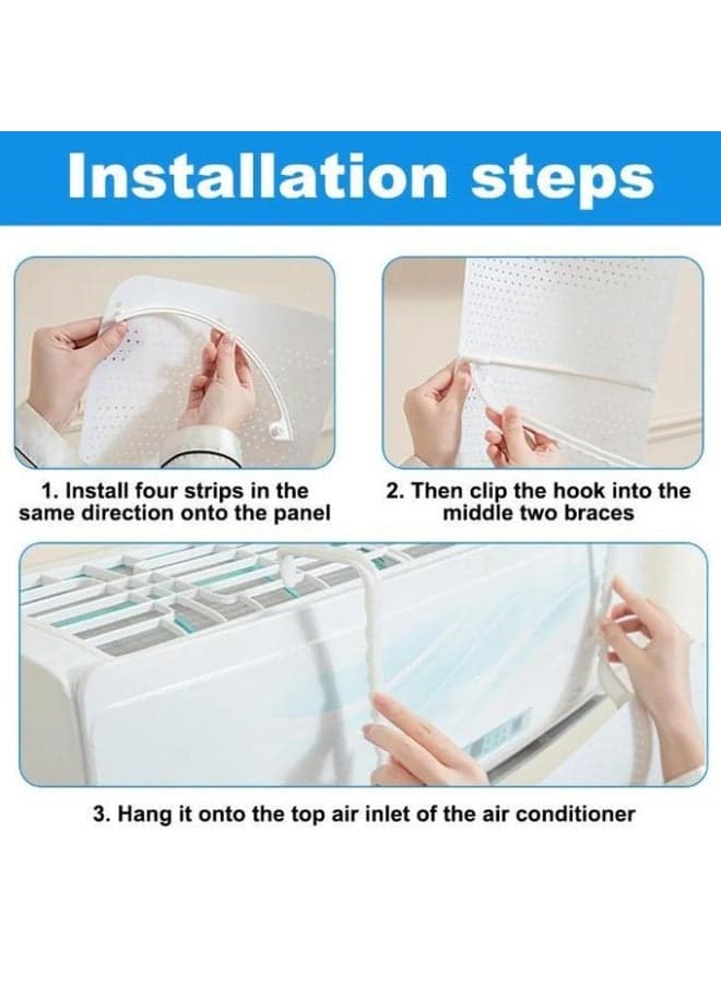 Wall-mounted air deflector for air conditioners - Retractable and adjustable air deflector for air conditioners, anti-drip air diffuser for comfortable cooling (Multi-color) (٦)