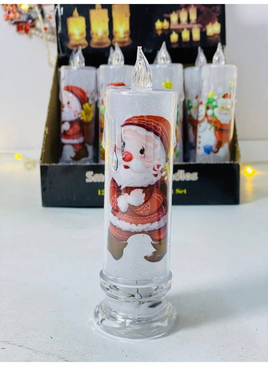 Christmas candles in various shapes. LED candles operate on batteries. Candle size: 15 cm. Quantity: 2. (4)