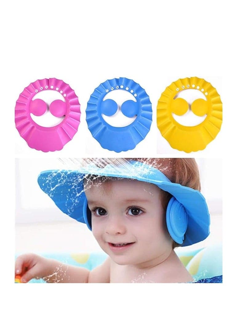 2 pieces) full shower cap for children bath cap head cover with two snaps to expand and narrow it according to the size of the childs head multicolored (4)