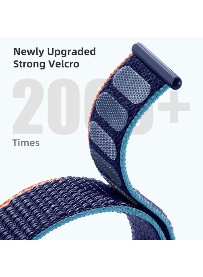 Nylon Strap, Men and Women Breathable Elastic Bracelet, Adjustable Straps Replacement Band Sport Watchband For Redmi Watch 4/Redmi Watch 5/Xiaomi Smart Band 8 Pro/Band 9 Pro (Blue/Orange) Smartwatch Bands (٤)