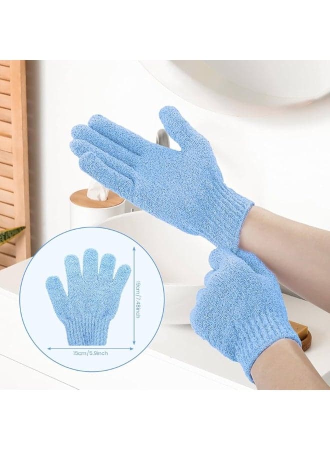 Shower Gloves Bath Body Exfoliator Mitts Scrubs Away Ingrown Hair Dead Skin Cell Remover Loofah Spa Massage Exfoliating Gloves 1PC may vary color (٢)