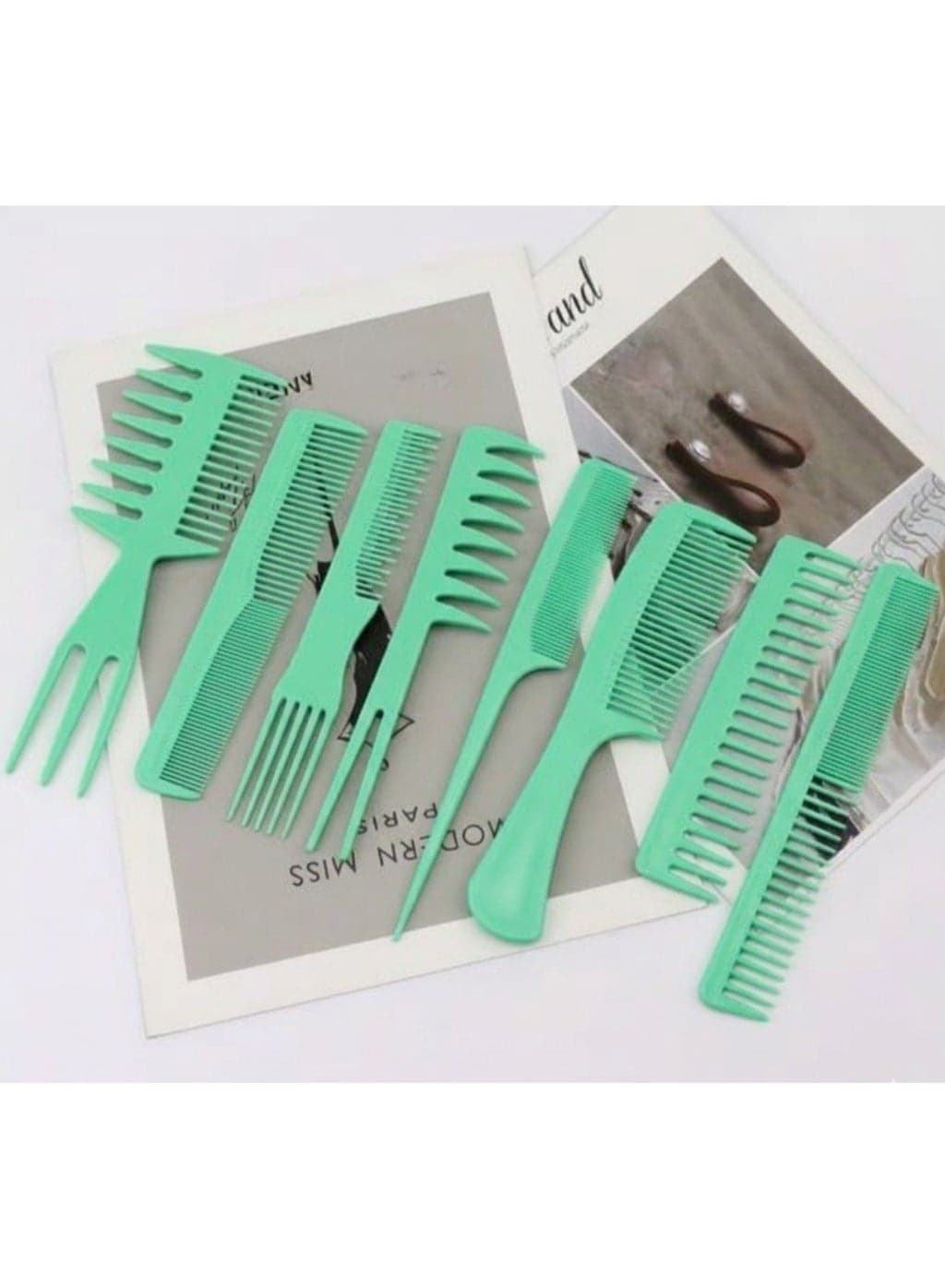 8-piece hair care comb set, high-quality multi-colored comb kit