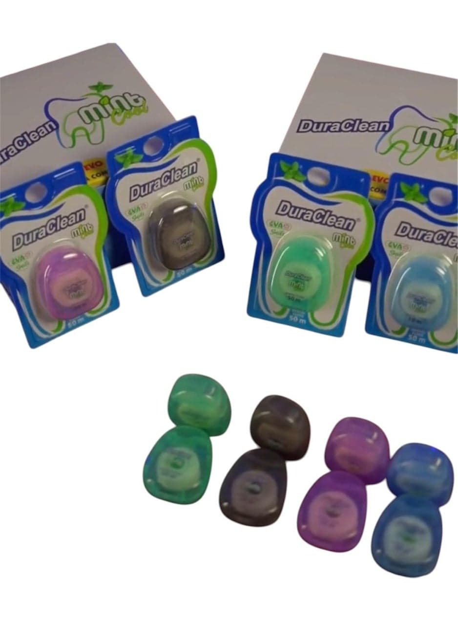 Eva duraclean Dental Floss , Mint Flavor, 50 m multi color 50 m Dental Floss & Flossers (٢)