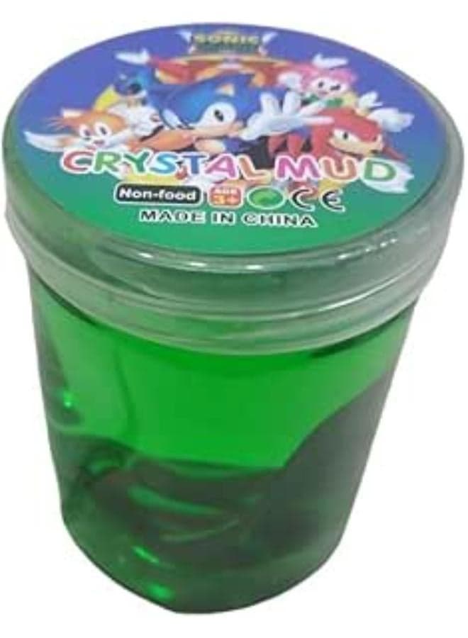 Slime Crystal Mud with squishy Character in a Plastic Jar Sonik Style (Green) Slime & Putty Toys