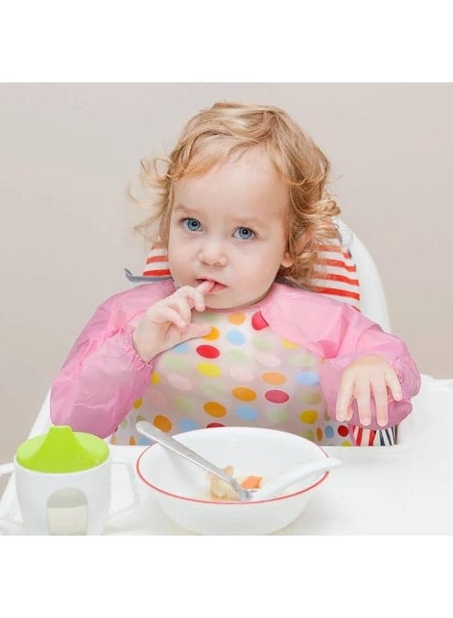 Long Sleeve Baby Bib Made of EVA – Waterproof Feeding and Play Bib with Cute Cartoon Design, Unisex Infant Bib for Boys and Girls 6M–3Y (1 Piece) (٢)