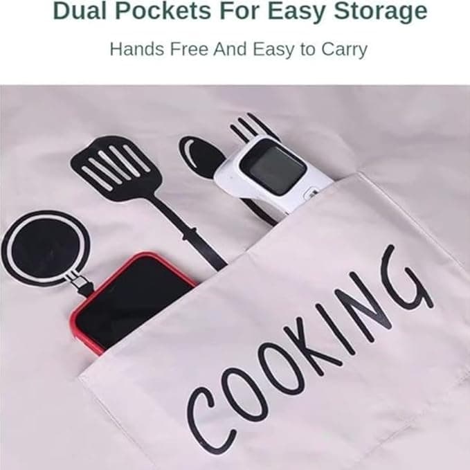 PVC Kitchen Aprons, Waterproof Cooking Apron with Coral Fleece Hand Towels, Expandable Pocket, Unisex Chef Apron for Men & Women, Bib Apron for Cooking, Painting and Housework (٤)