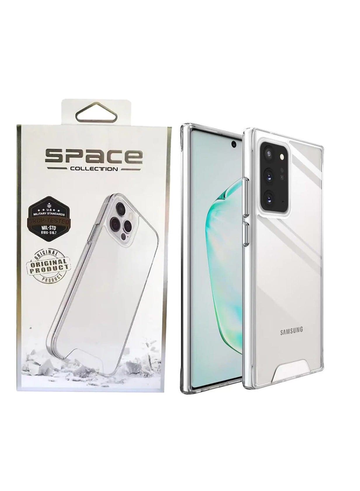 Clear Space Case for Samsung Galaxy S21ultra Shockproof Protective Phone Cover Hard PC+Soft TPU Dual Materials Durable and Anti-Yellow
