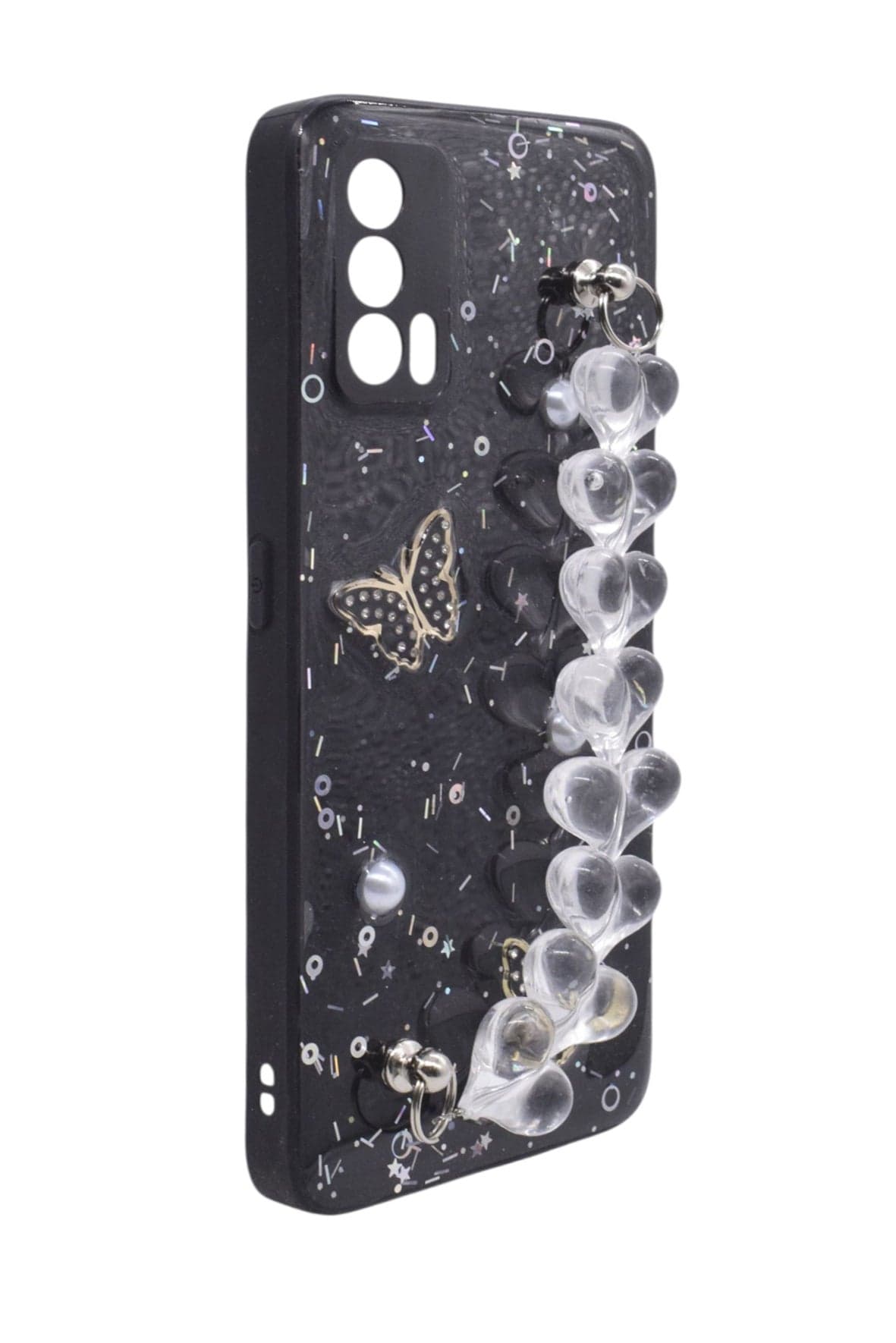Butterfly and Chain Design TPU Back Cover for Realme V15 - Black (3)
