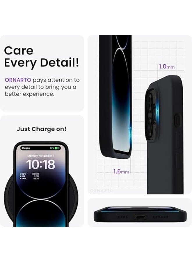 Silicone Phone Case Compatible with Apple iPhone 14 Pro Max - Made of Silicone and Soft TPU - black (5)