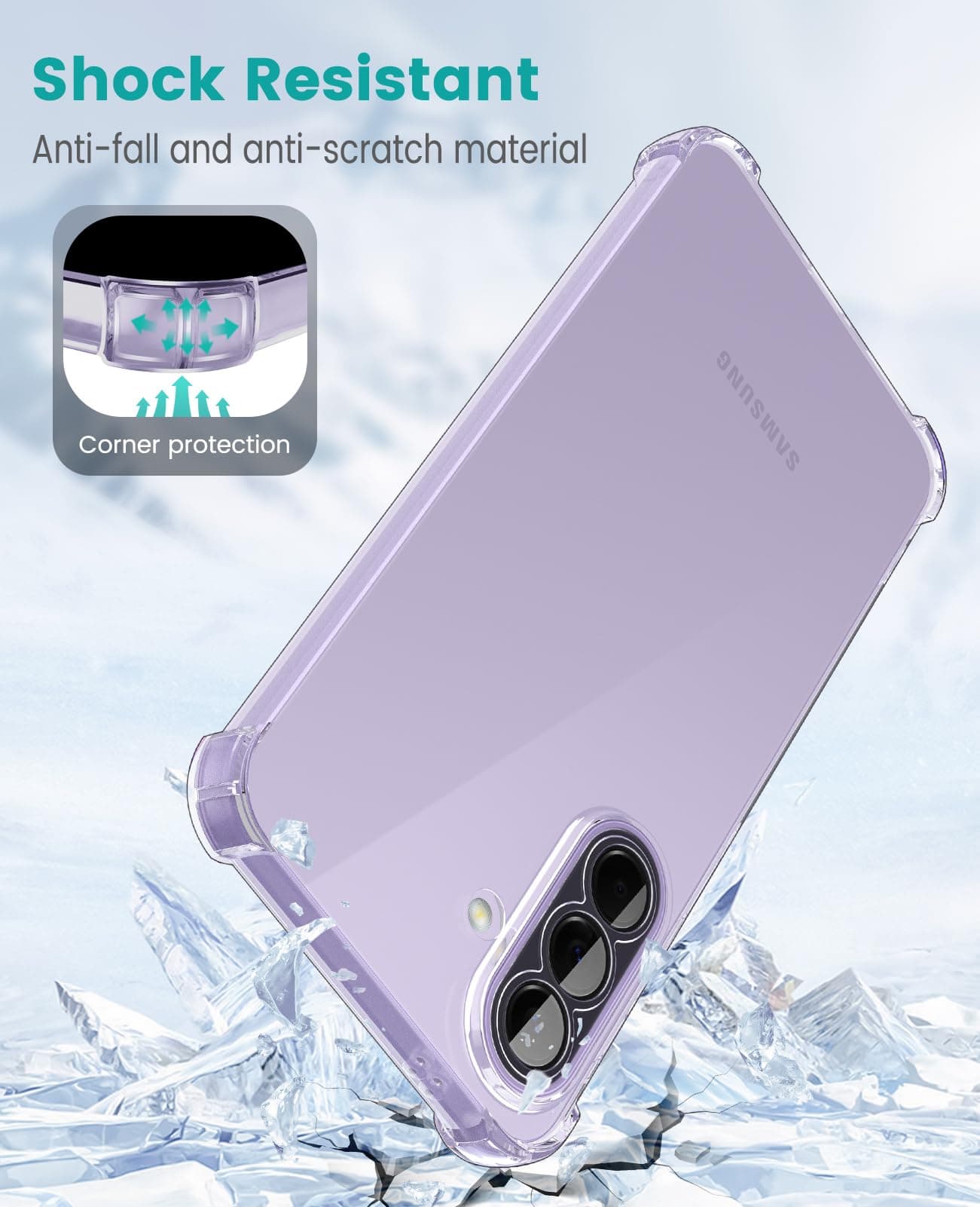 Case for Samsung Galaxy A37 5G, Transparent Silicone TPU, Ultra-Thin Protective Case with Drop-Resistant Corners (٣)