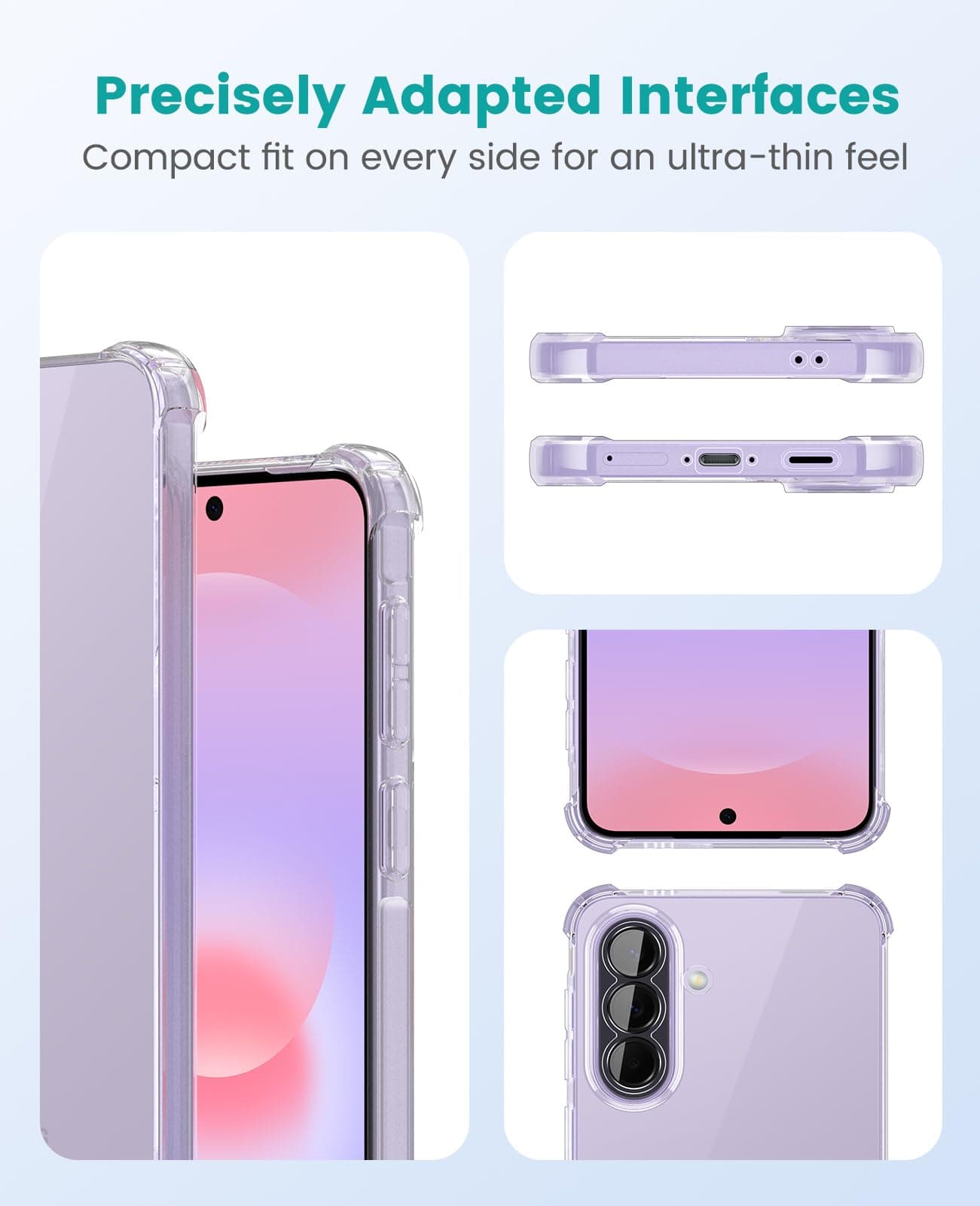 Case for Samsung Galaxy A37 5G, Transparent Silicone TPU, Ultra-Thin Protective Case with Drop-Resistant Corners (٦)