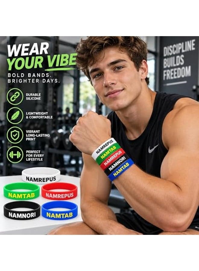 First Choice Colorful Silicone Rubber Sports & Motivational Wristbands – Flexible, Comfortable Sports Wristband for Men, Women, and Children – Assorted Colors Racquet Sports (٥)