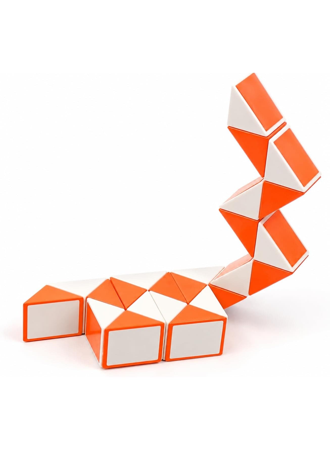 3D Snake Cube Foldable Puzzle Toy for Kids & Adults – Magic Ruler Twist Cube Brain Teaser, Multiple Shape Transforming Cube, Intelligence Development, Logic Thinking, Concentration & Problem Solving Educational Fidget Toy – Portable Travel Puzzle – Random Color (Red, Orange, Blue or Black) (3)