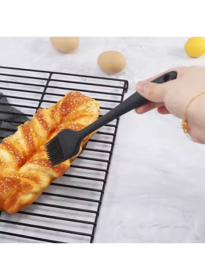 Non stick silicone basting brush for cooking heat resistant black granite (2)