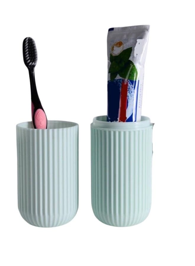 Portable Toothbrush Holder with Cover – Travel Toothbrush Cup Case and Toothpaste Storage – Compact, Durable, Hygienic Toothbrush Carrier for Home, Office, and Travel-multicolor