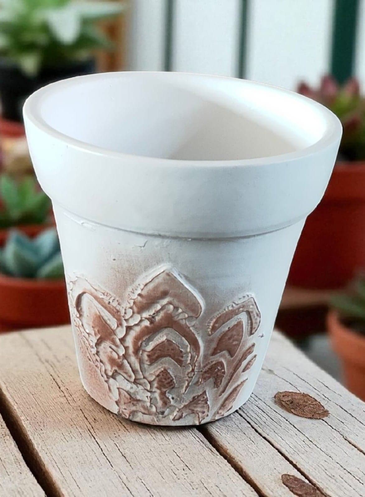 Pottery Planter Pot - 10cm for Office Decor, Kitchen Accessories, Home Decor, Fired Clay Vases (٢)