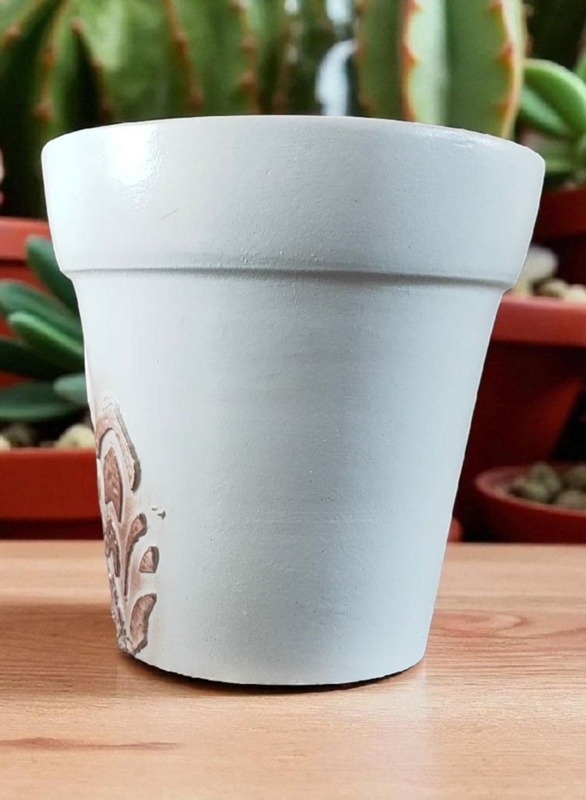 Pottery Planter Pot - 10cm for Office Decor, Kitchen Accessories, Home Decor, Fired Clay Vases (٣)
