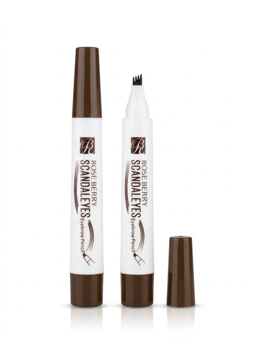 Rose Berry Scan daleyes Eyebrow Pencil, Drak Brown, 24 Hour Long-Lasting, Micro Fork Tip Applicator, 2ml