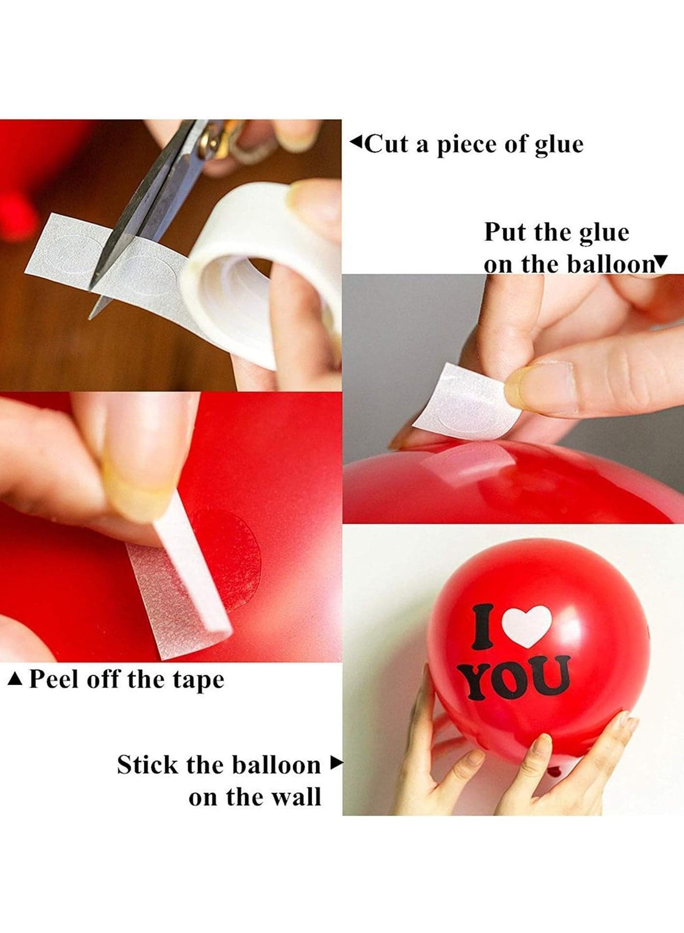 Double-sided clear tape for fixing light strips, decorations, and birthday balloons. The tape consists of 100 pieces of double-sided adhesive circles. Film & Tape Dry Adhesives