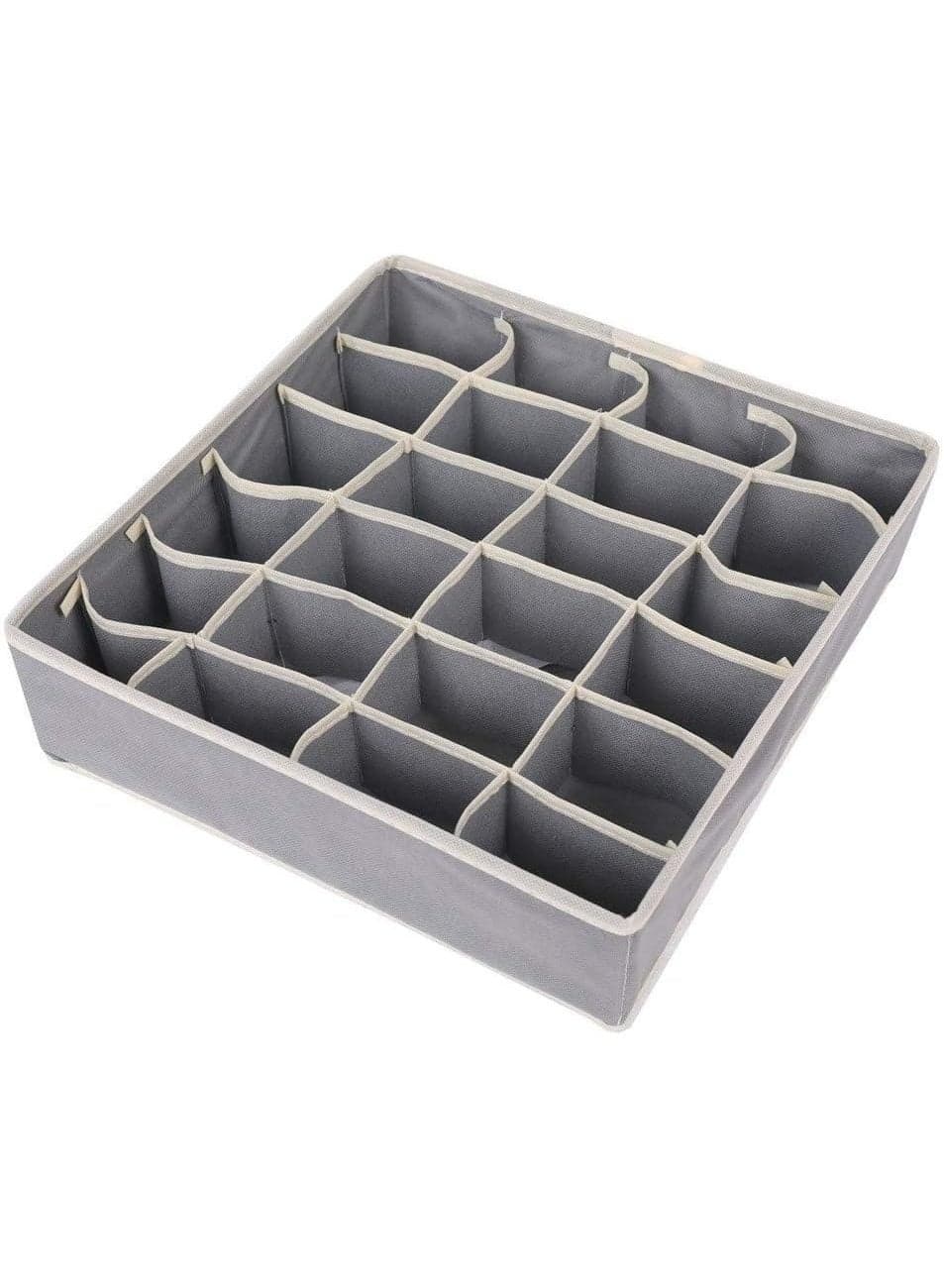 Foldable drawer organizer made of moisture-resistant fabric for storing clothes, 4 pieces, gray Desk Accessories & Workspace Organizers (٤)