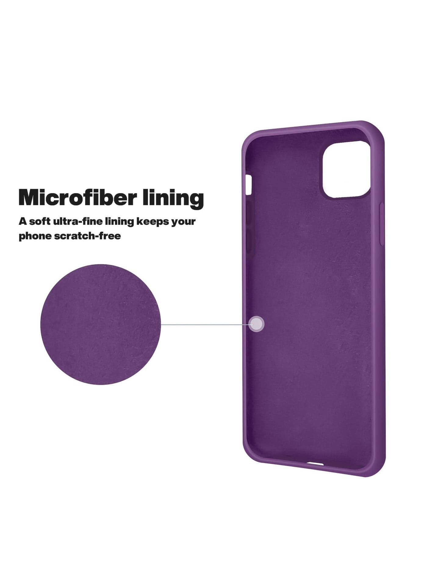 Compatible with iPhone 11 Case 6.1 Inch Slim Liquid Silicone 4 Layers Soft Gel Rubber Shockproof Protective Phone Case with Anti Scratch Microfiber Lining (Purple) (٤)