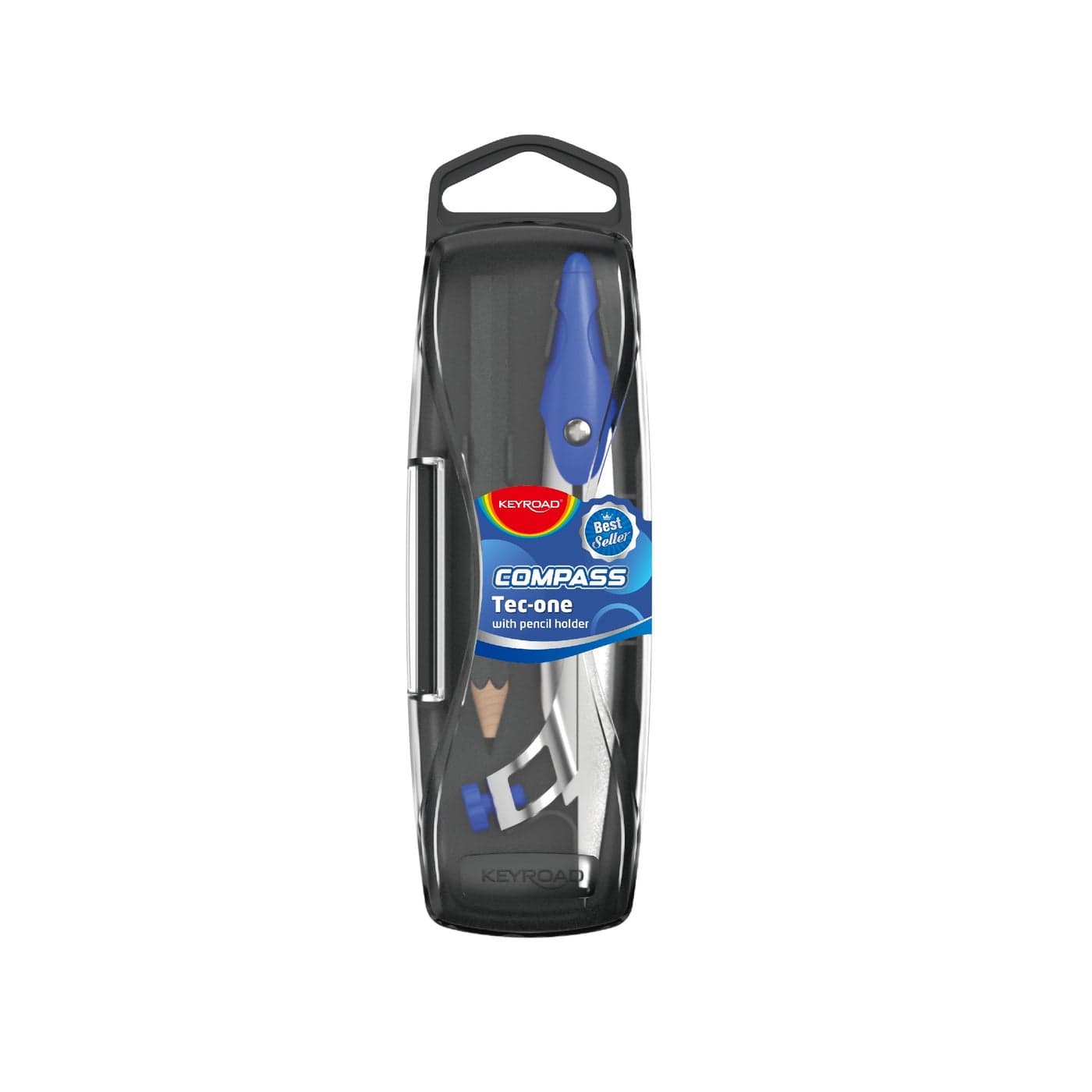 Keyroad Metal Compass with Pencil Blue Plastic Case Model KR972954 Writing & Correction Supplies