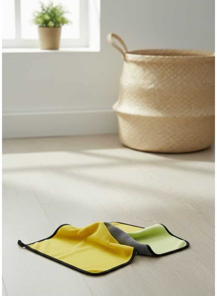 Double-Sided Microfiber Cleaning Towels for Kitchen & Car Details (30x40 cm) 2 pieces Kitchen Accessories (٣)