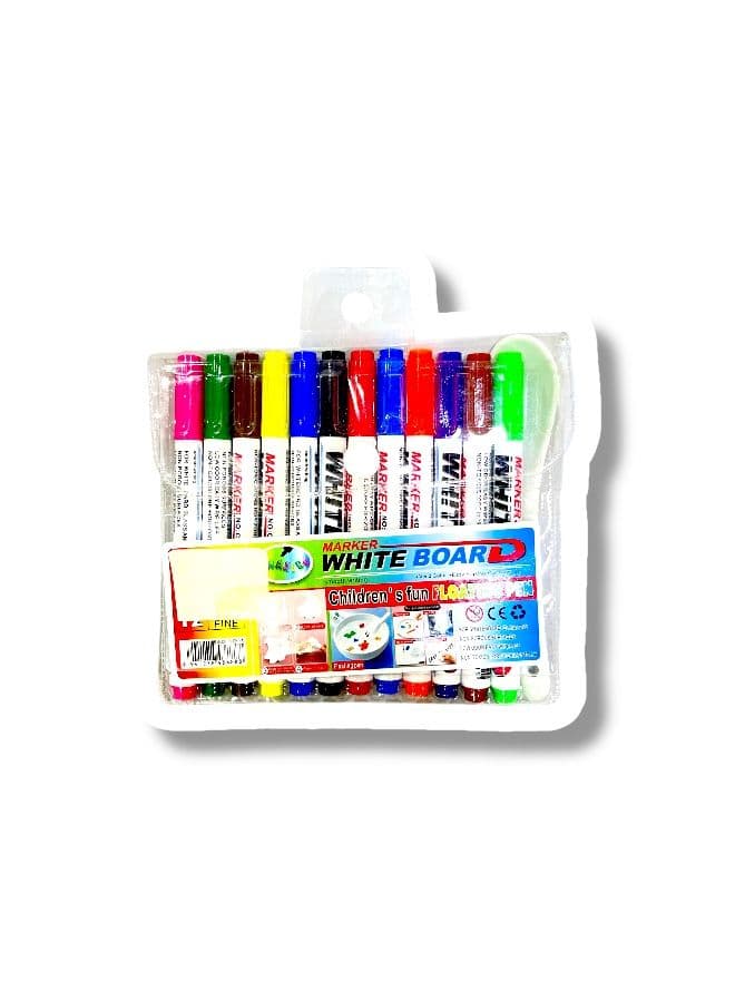 Magical Water Painting Pen & Ceramic Spoon Set – 12 Colors Drawing & Painting Supplies (٤)