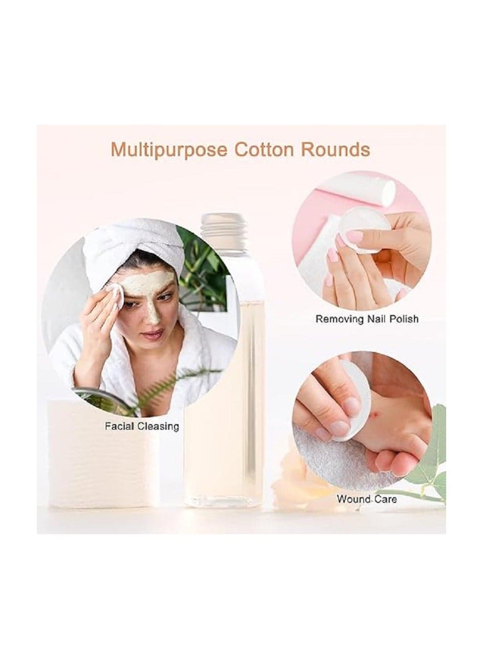 80 Pieces Round Cotton Makeup Remover Pads - Hypoallergenic, Lint Free, 100% Cotton Wipes - Eye Pads for Facial Cleansing, Makeup Removal, Facial Toner and Nail Polish Remover Cotton Balls & Swabs