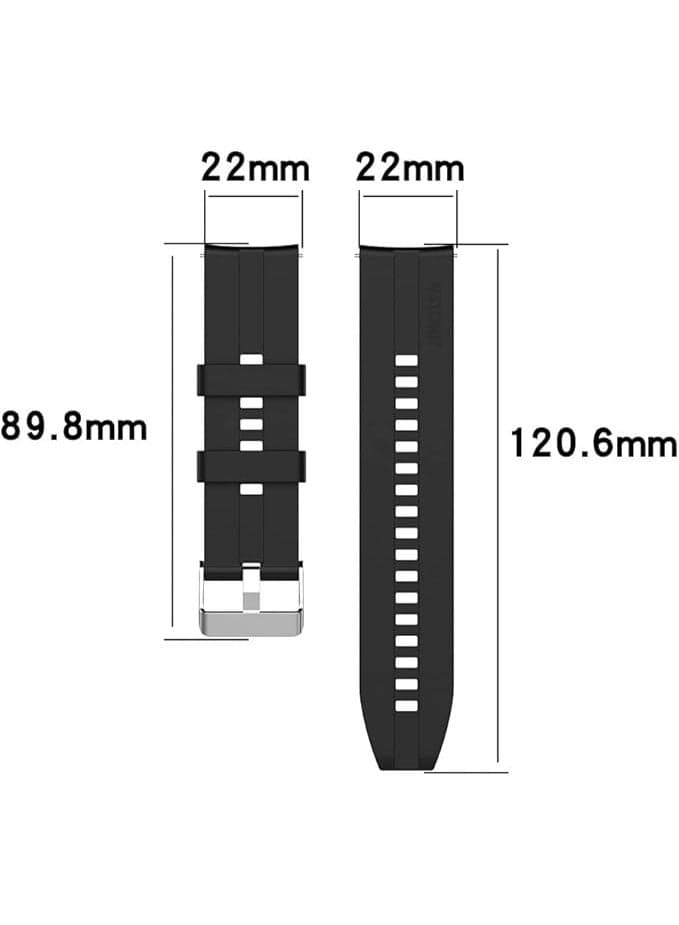 22mm Replacement Silicone Band Compatible with Samsung Galaxy Watch 3 45mm/ Watch 46mm/ Gear S3/ Huawei GT4 46mm/ GT2E/ GT3 46mm/ GT2 Pro/ GT2 46mm/ Honor Magic Watch 2 46mm/ GTR4/GTR3/2/2e - Green Smartwatch Bands (٥)
