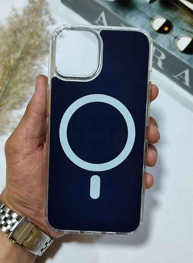 Magnetic case for iPhone 13 / 14, supports MagSafe wireless charging, shockproof and scratch-resistant cover for iPhone 13 / 14 - Navy Blue