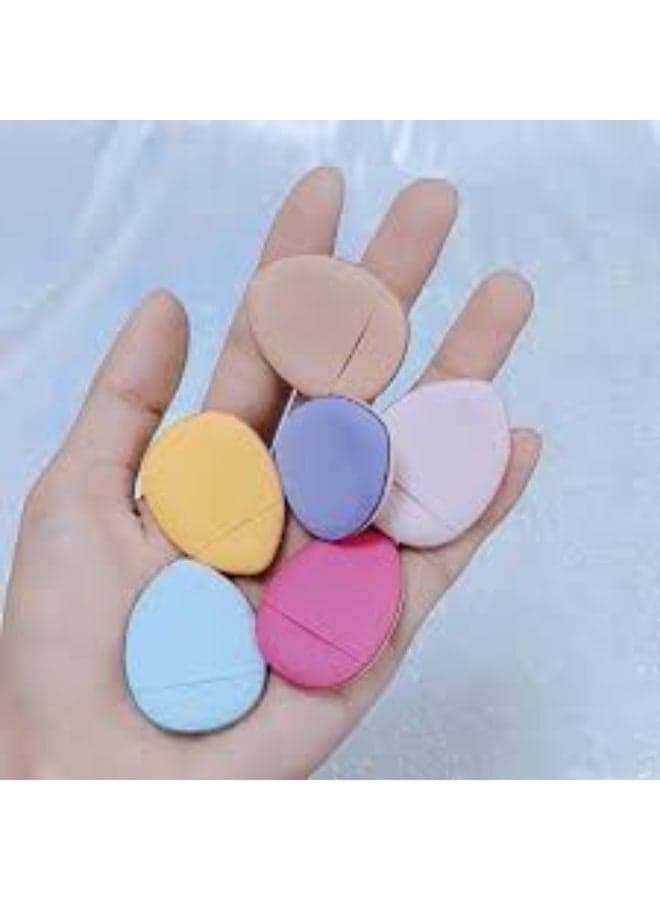 6PCS Mini Finger Makeup puffs for Foundation Concealer Cosmetic Foundation Sponge Mineral Powder Wet Dry Makeup Tool 6PCS Face Brushes & Sponges