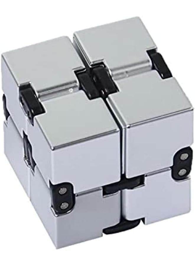 Kid's Creative Alloy Infinity Educational Magic Cube Decompression Intelligence Toys (Silver) Brain Teasers