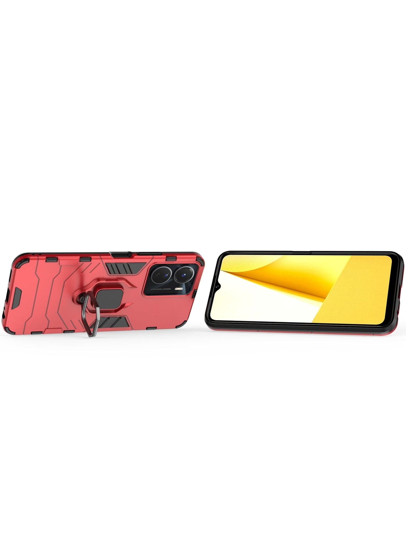 Compatible With Vivo Y16 Black Panther Back Cover (Red) (5)