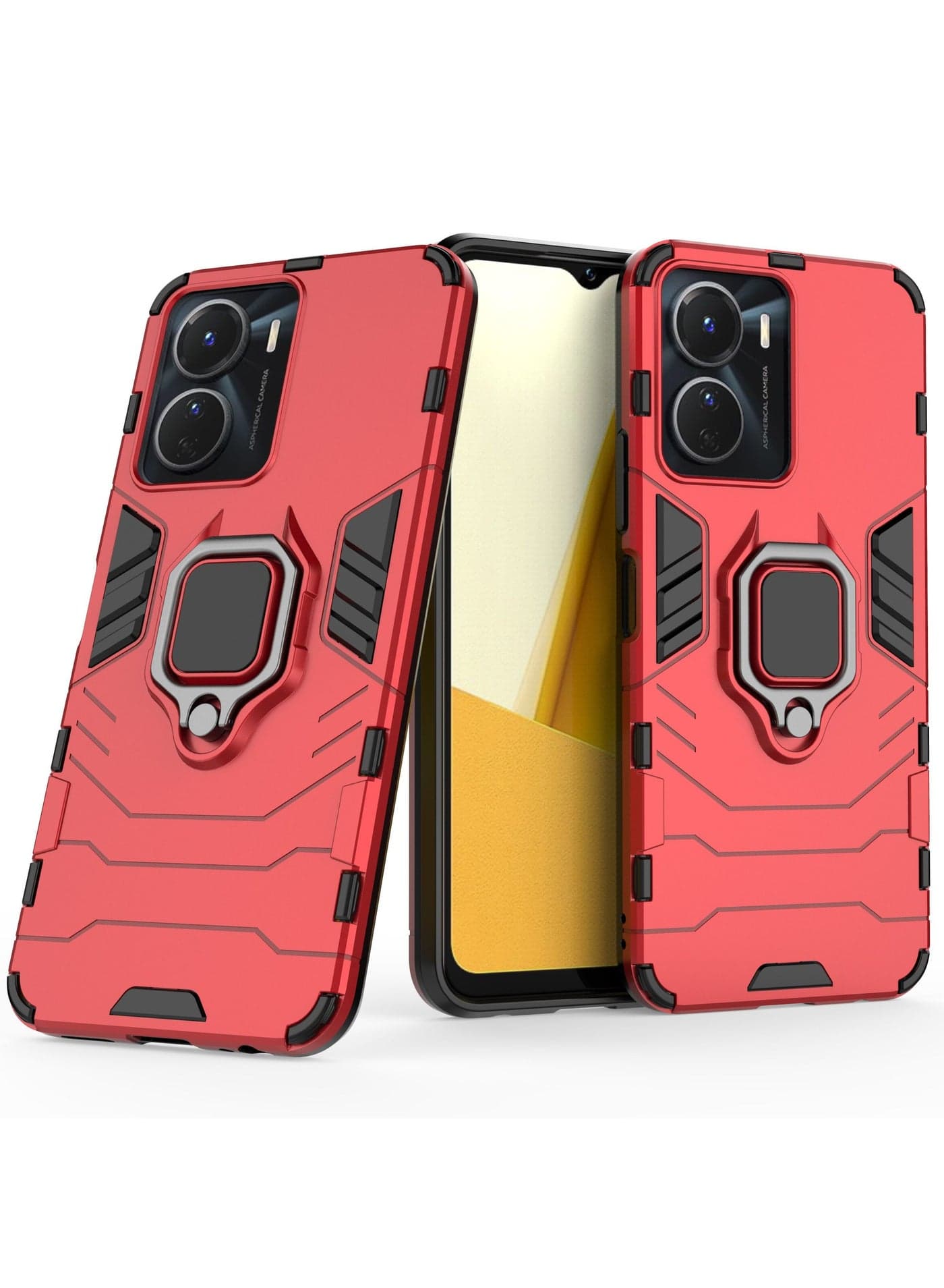 Compatible With Vivo Y16 Black Panther Back Cover (Red)